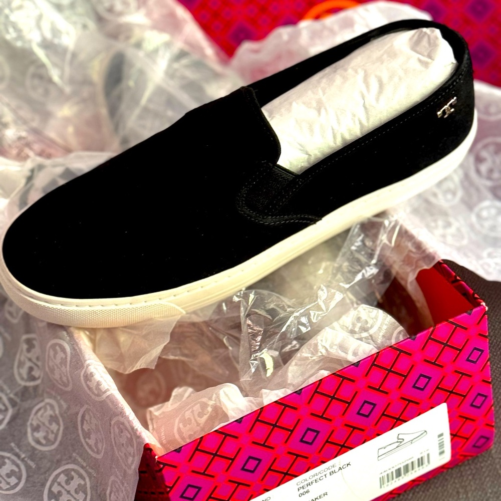 🛍️NIB Tory Burch Black Suede Jesse Slip on Sneaker 🛍️